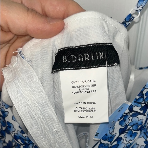 B Darlin Blue and White Floral Ruffled Mini Dress NWOT - Picture 9 of 9